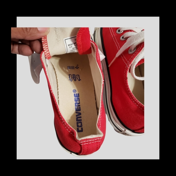 Converse Red and White Sneakers-Size 6.5 - Picture 10 of 11